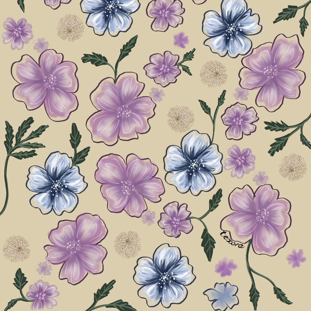 Botanical Reverie – Soft Beige 🤍